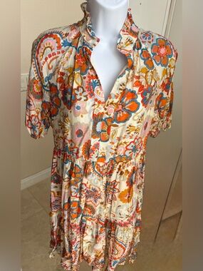 1.STATE Cream Floral Sundress